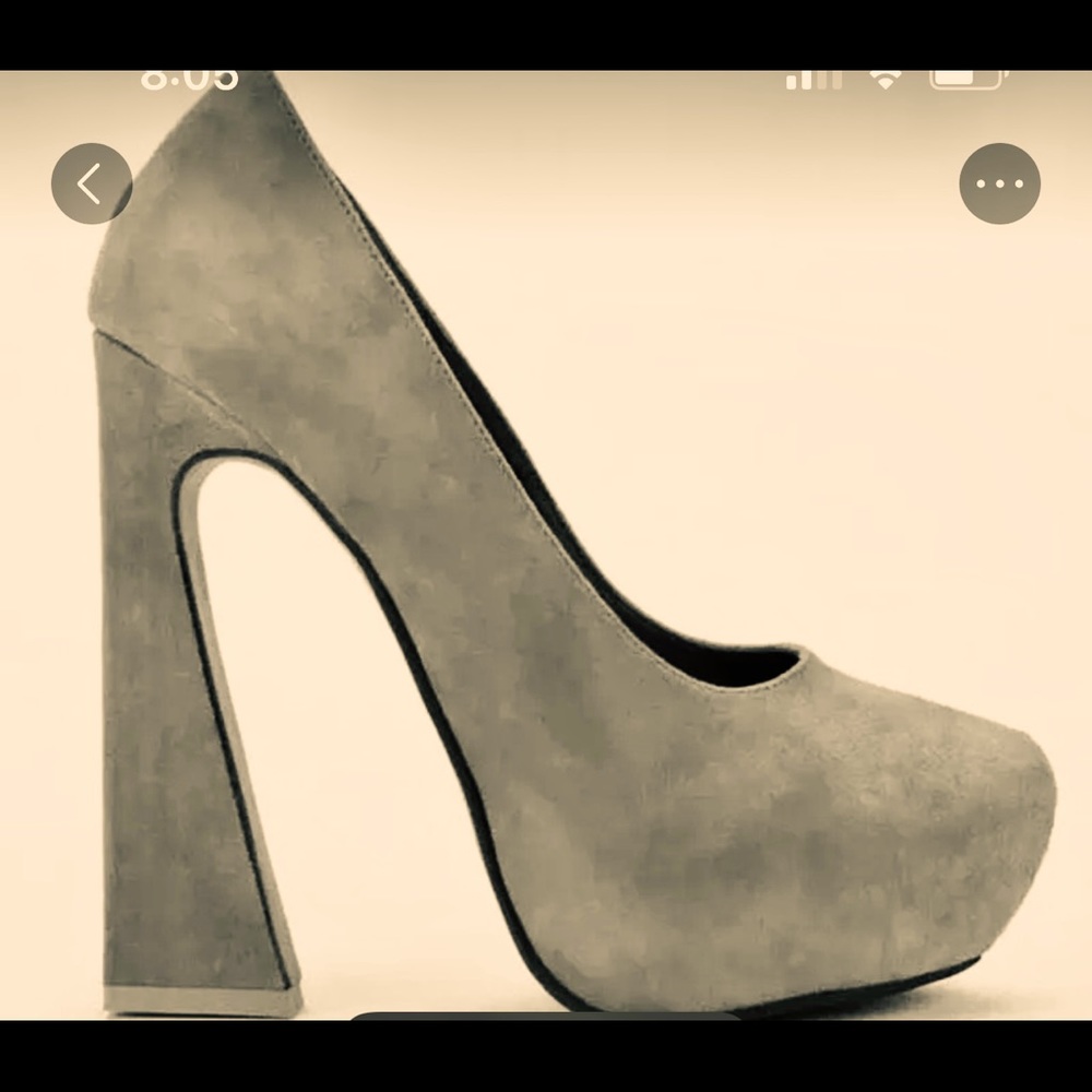 Jeffrey Campbell pumps  grey suede retro platform